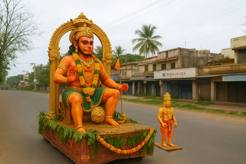 Veeranjaneya Seva Samithi Wins First Prize at Hanuman Jayanti Parade in Kushalnagar